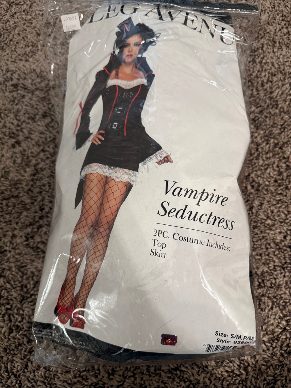 Leg Avenue Black & White Vampire Seductress Costume with Red Accents